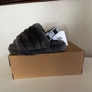 Ugg kids grey fluff yeah slipper
